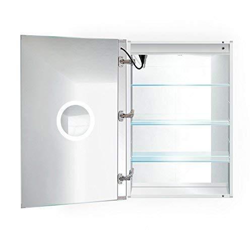 Purchase krugg led medicine cabinet 24 inch x 36 inch recessed or surface mount mirror cabinet w dimmer defogger 3x makeup mirror inside outlet usb