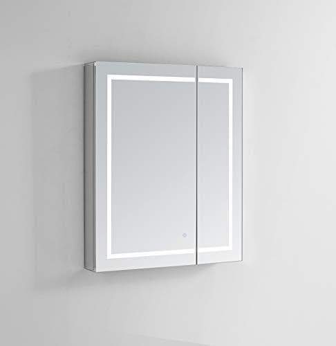 New aquadom royale plus 36in x 36in x 5in large led medicine cabinet automatic defogger touch screen button dimmer electrical outlet