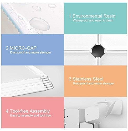 Kitchen kousi portable storage shelf cube shelving bookcase bookshelf cubby organizing closet toy organizer cabinet black no door 16 cubes