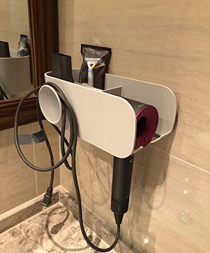 Best hair dryer holder wall mount blow hair dryer rack with cabinets styling tool organizer storage shelf for hair dryer premium white