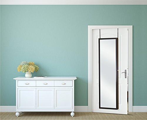 Selection plaza astoria pa66bk wall mounted over the door super sized jewelry armoire storage cabinet with vanity full length dressing mirror black