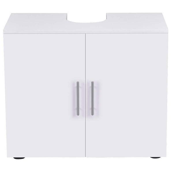 Get bathroom non pedestal under sink vanity cabinet multipurpose freestanding space saver storage organizer double doors with shelves white