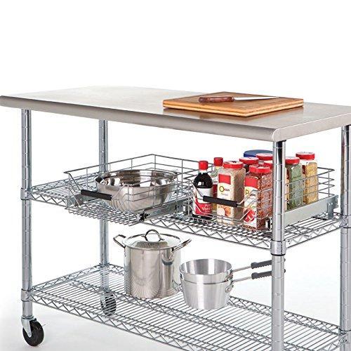 Organize with seville classics ultradurable commercial grade pull out sliding steel wire cabinet organizer drawer 14 w x 17 75 d x 6 3 h
