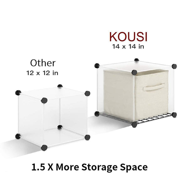 Best seller  kousi portable storage shelf cube shelving bookcase bookshelf cubby organizing closet toy organizer cabinet transparent white 30 cubes storage