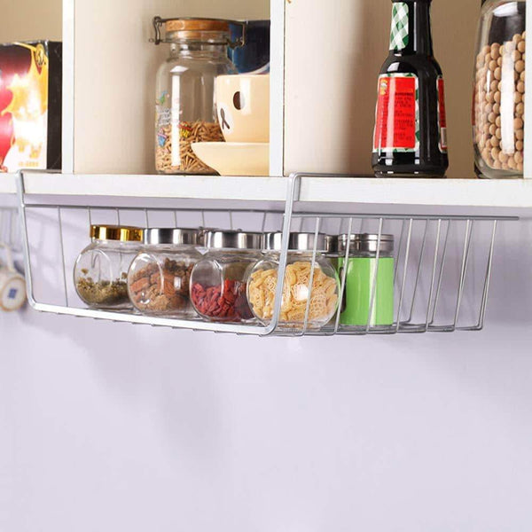 Save on monpearl 3 pack 16 4 under shelf basket under cabinet wire shelves for cabinet thickness max 1 45 hanging shelf basket on kitchen pantry desk bookshelf silver large size