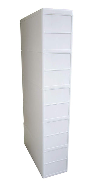 Top boby 5 storage drawers rolling cart organizer plastic drawers unit on wheels tower narrow slim container cabinet for bathroom bedroom 17 7 x 7 x 38 8 inches