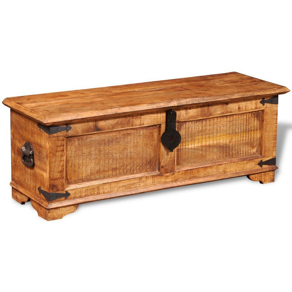 Top festnight mango wood storage chest box wooden trunk case cabinet container with handles for bedroom closet home organizer collection