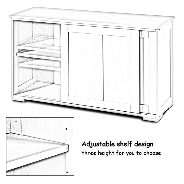 Shop for costzon kitchen storage sideboard antique stackable cabinet for home cupboard buffet dining room espresso sideboard with sliding door