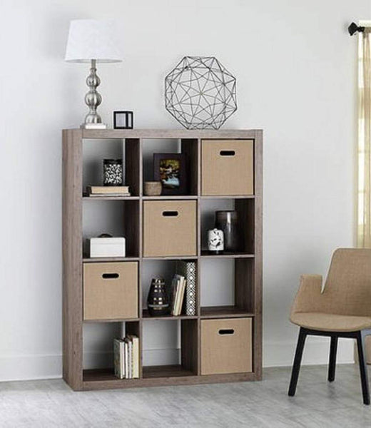 Get better homes and gardens bookshelf square storage cabinet 4 cube organizer weathered white 4 cube rustic gray 12 cube