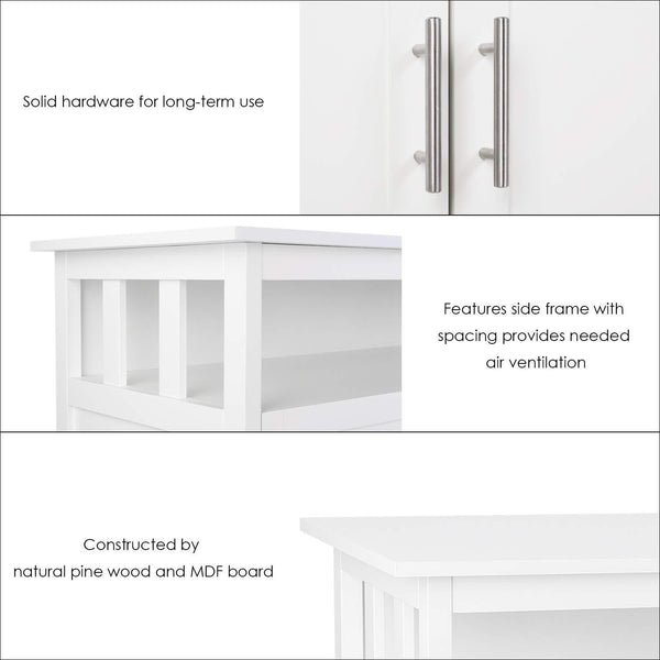 Shop for homfa kitchen sideboard storage cabinet large dining buffet server cupboard cabinet console table with display shelf and double doors white