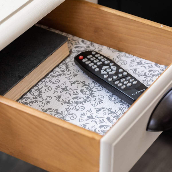 The best duck smooth top easy liner shelf liner top cabinet multipack 6 rolls each 12 width 10 length grey damask fð¾ur ñ€ð°ñ�k