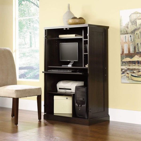Top rated brown storage desk armoire computer workstation cabinet home organizer office shelves closet bedroom study executive furniture