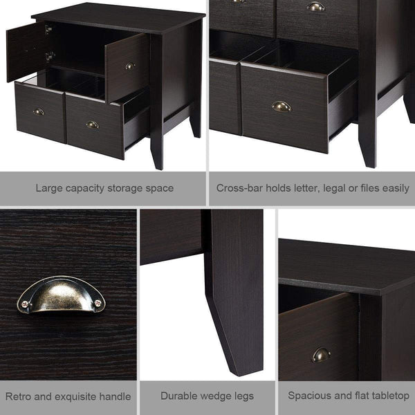 Kitchen giantex lateral file cabinet wooden multi function tv stand for home office bedroom living room textured surface large antique standing style filing cabinets black