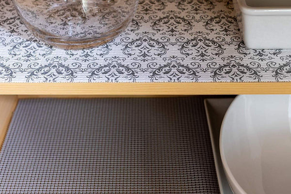 Storage organizer duck smooth top easy liner shelf liner top cabinet multipack 6 rolls each 12 width 10 length grey damask fð¾ur ñ€ð°ñ�k