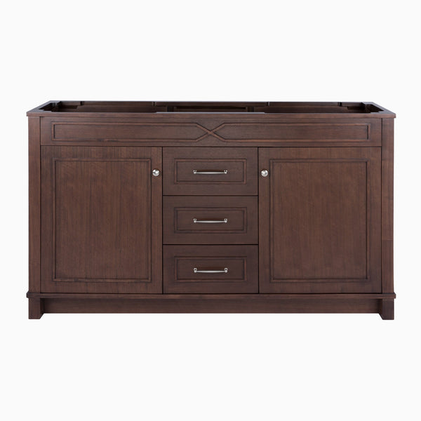 Related maykke abigail 60 bathroom vanity cabinet in birch wood american walnut finish double floor mounted brown vanity base cabinet only ysa1156001