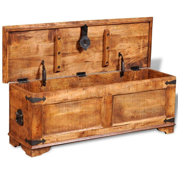 Amazon best festnight mango wood storage chest box wooden trunk case cabinet container with handles for bedroom closet home organizer collection