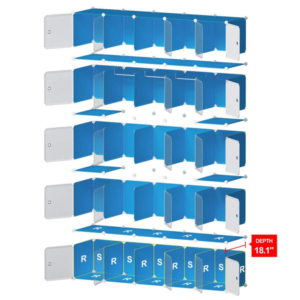 Latest yozo modular wardrobe portable clothes closet garment rack polyresin storage organizer bedroom armoire cubby shelving unit dresser multifunction cabinet diy furniture black 25 cubes
