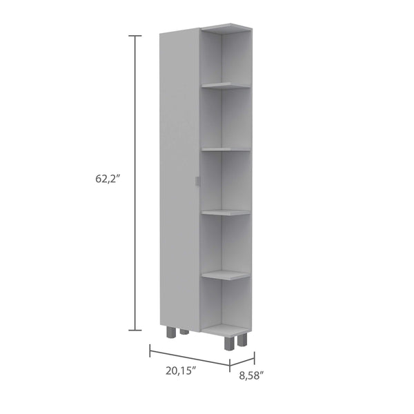 Cheap tuhome urano storage cabinet linen cabinet bathroom cabinet with 5 open external storage shelves and 1 cabinet w 3 adjustable shelves