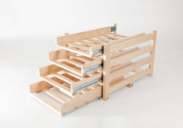 Budget wine logic wl maple24 in cabinet sliding tray wine rack 24 bottle solid maple wood unstained with clear satin lacquer finish