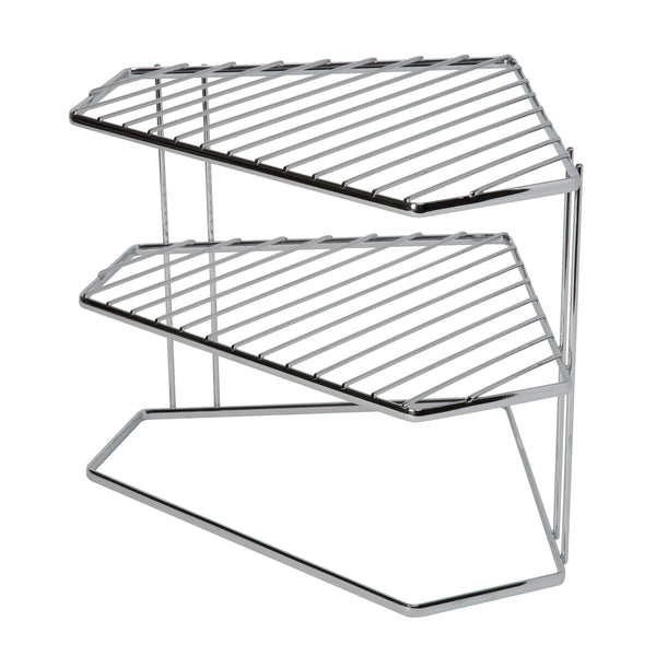 Shop for kitchen details geode corner cabinet helper shelf space saver more shelving works for plates bowls dishes mugs glasses chrome