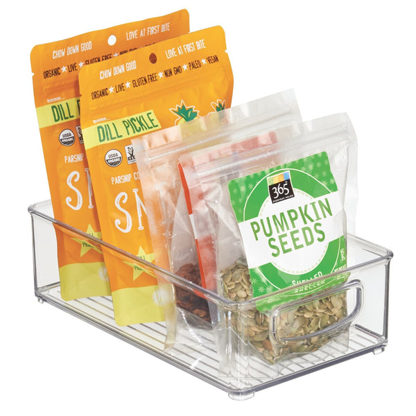 Buy idesign plastic storage bin with handles for kitchen fridge freezer pantry and cabinet organization bpa free set clear