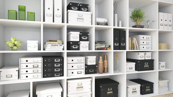 Discover the leitz click store storage box 4 drawer collapsible stackable patented design bin cabinet desk organizer black 60490095