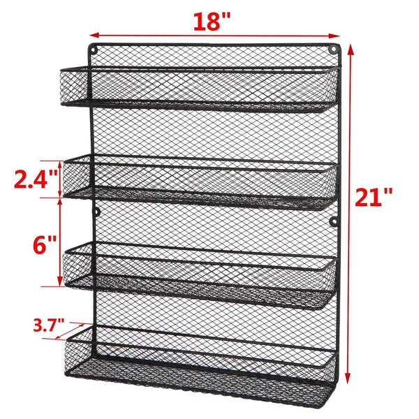 Amazon bbbuy 4 tier spice rack organizer wall mounted country rustic chicken holder large cabinet or wall mounted wire pantry storage rack great for storing spices household stuffs
