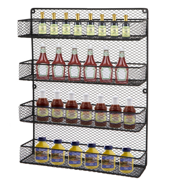 Try bbbuy 4 tier spice rack organizer wall mounted country rustic chicken holder large cabinet or wall mounted wire pantry storage rack great for storing spices household stuffs