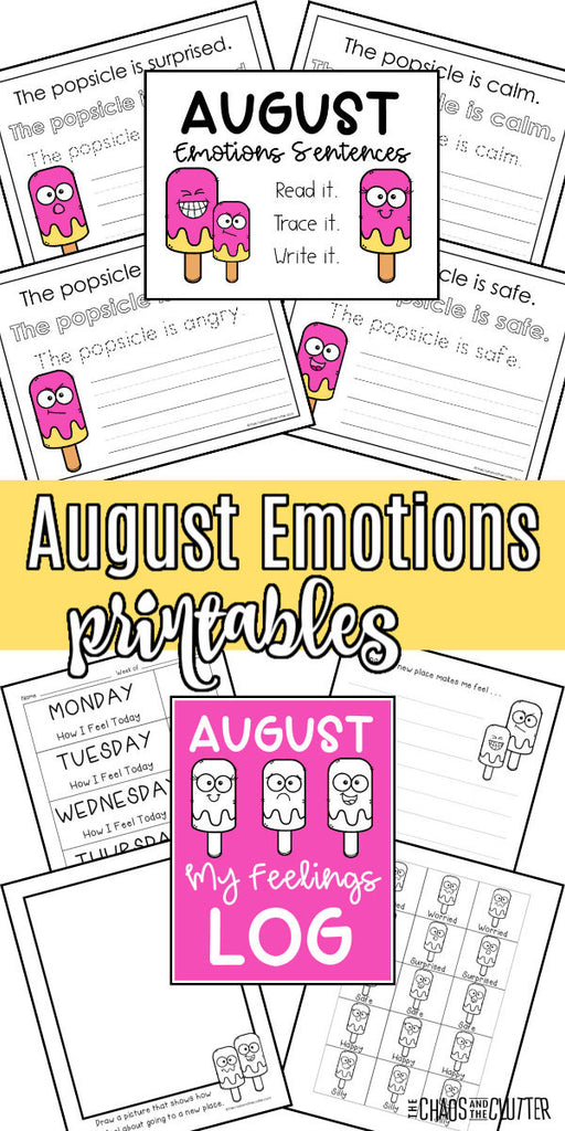 August Emotions Printables