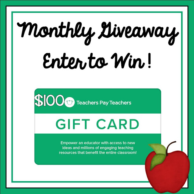 Teacher Giveaway! Monthly $100 Teachers pay Teachers Gift Card Giveaway - November 2022
