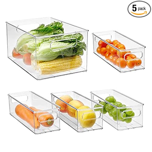 5-Pack BPA Free Refrigerator Stackable Food Storage Organizer Bins only $17.99