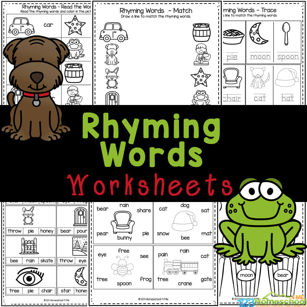 Rhyming Words Worksheets pdf for Kindergarten