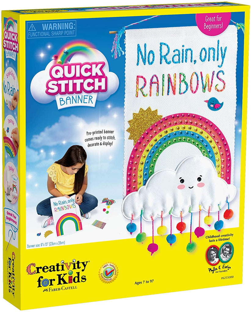 Creativity for Kids Quick Stitch Banner Rainbow Kit – Only $9.85!