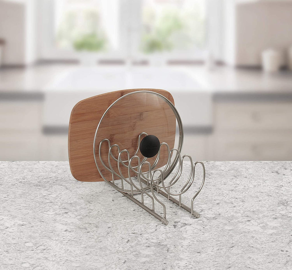 Get Your Kitchen Cabinets in Order With a Useful Pot Lid Organizer