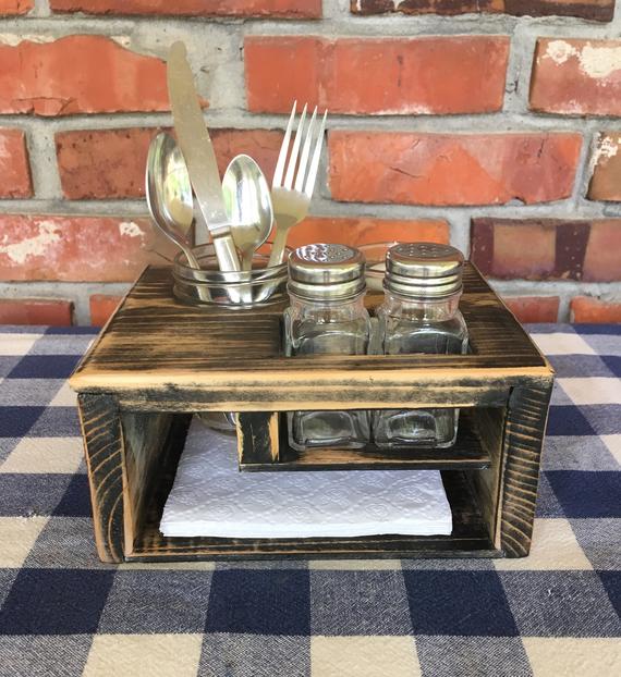 Picnic/Kitchen Utensil Caddy - Indoor, Outdoor Dining Organizer - Camping, Party - Black by IrishDayFair