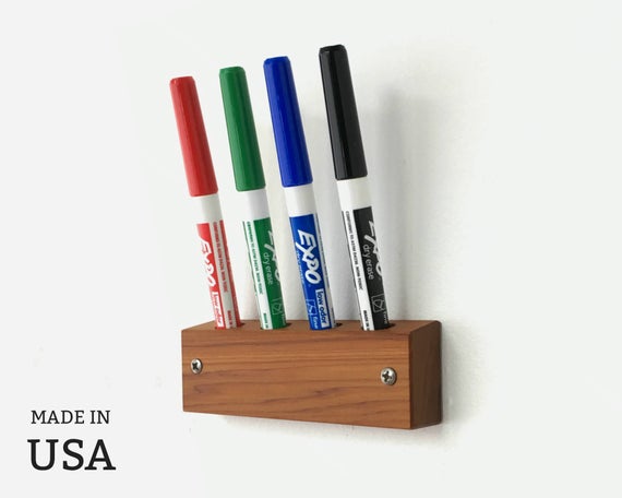 Dry Erase Marker Holder, Wall Marker Holder, Whiteboard Marker Holder for Kitchen, Office, Wood Marker Holder, Wall Mount, Marker Organizer by andrewsreclaimed