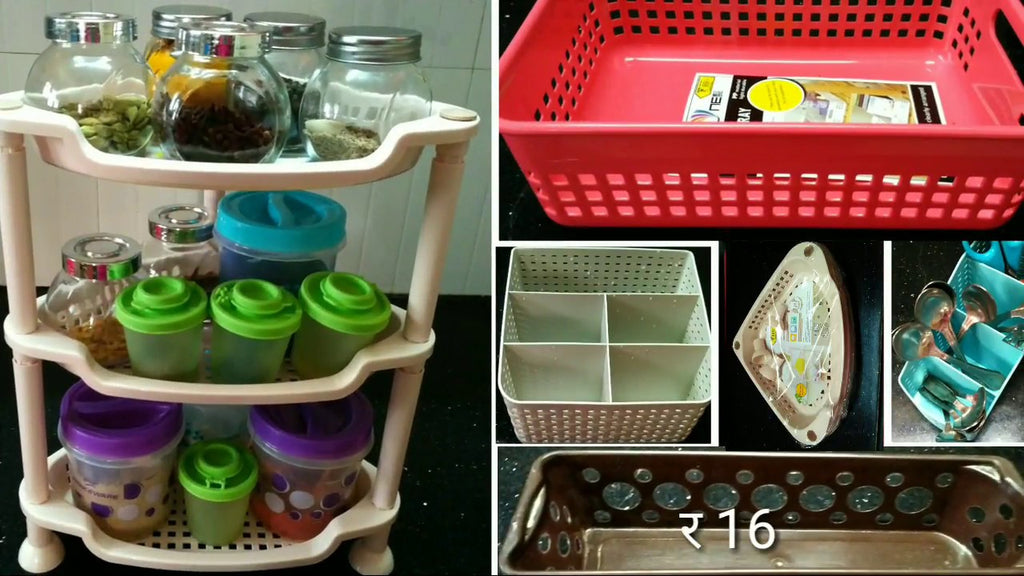 In this video I will show you the cheap kitchen organizers that I have brought from DMART and I will also show kitchen organizing and storage ideas