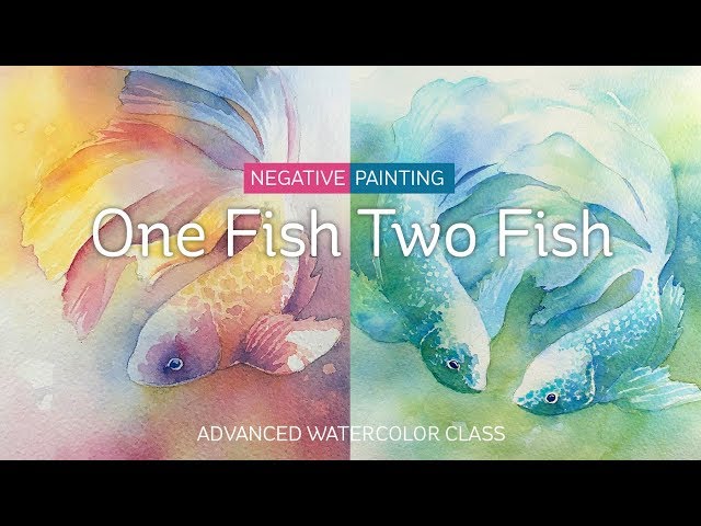 Advanced Watercolor course featuring negative painting and other techniques