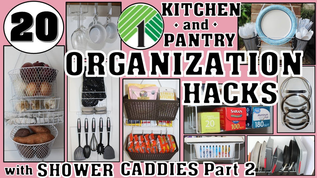 20 DOLLAR TREE ORGANIZATION HACKS FOR KITCHEN AND PANTRY | DOLLAR TREE SHOWER CADDY HACKS PART 2!! by FABEDhacks (2 months ago)