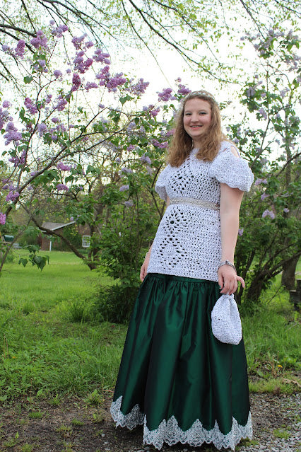 My Sister’s Sewn and Crocheted Lacy Prom Dress