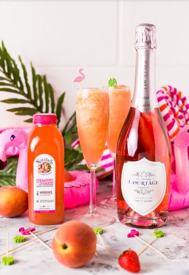 Strawberry Peach Sparkling Frosé Recipe