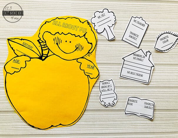 All About Me Graphic Organizer Printable for First Day of School