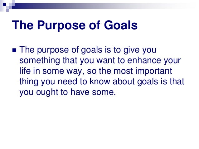 What Is The Purpose Of Setting Goals In Math