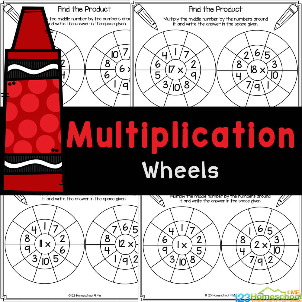 FREE Printable Multiplication Wheels Worksheets Activity