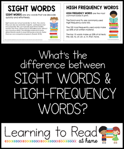 High Frequency Words & Sight Words – What’s the Difference?