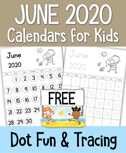 June 2020 Calendars for Kids