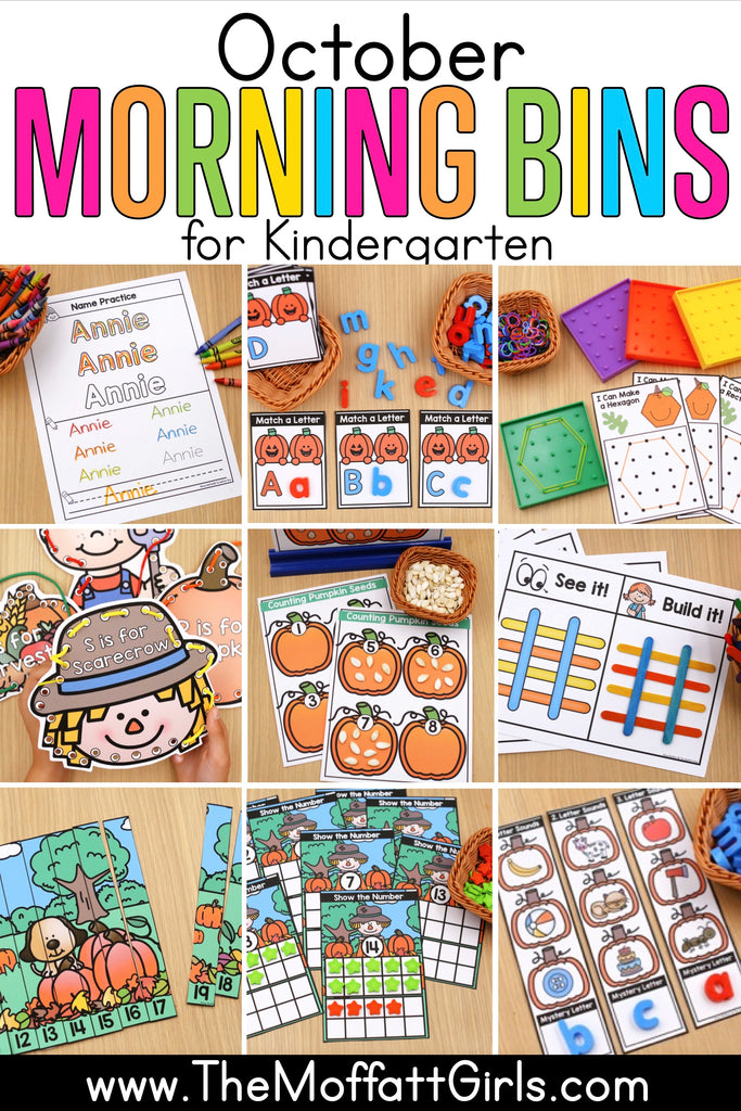 October Kindergarten Morning Bins