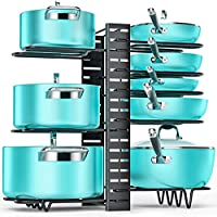 Mudeela Adjustable Pan Organizer Rack for Kitchen Cabinets only $20.98