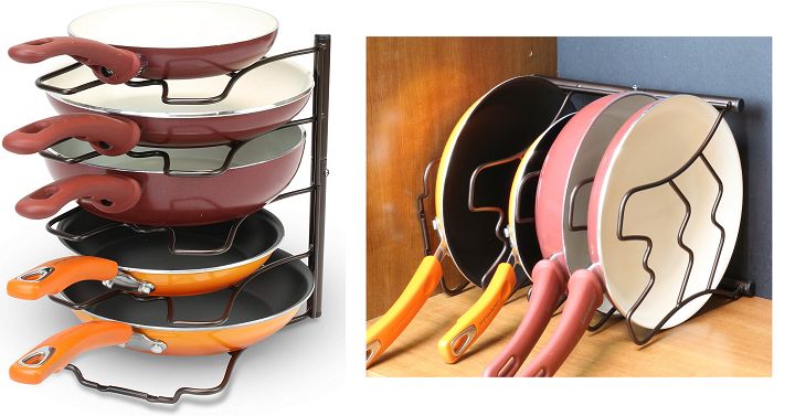 DecoBros Kitchen Counter and Cabinet Pan Organizer Self Rack Only $13.97! (Reg $25)