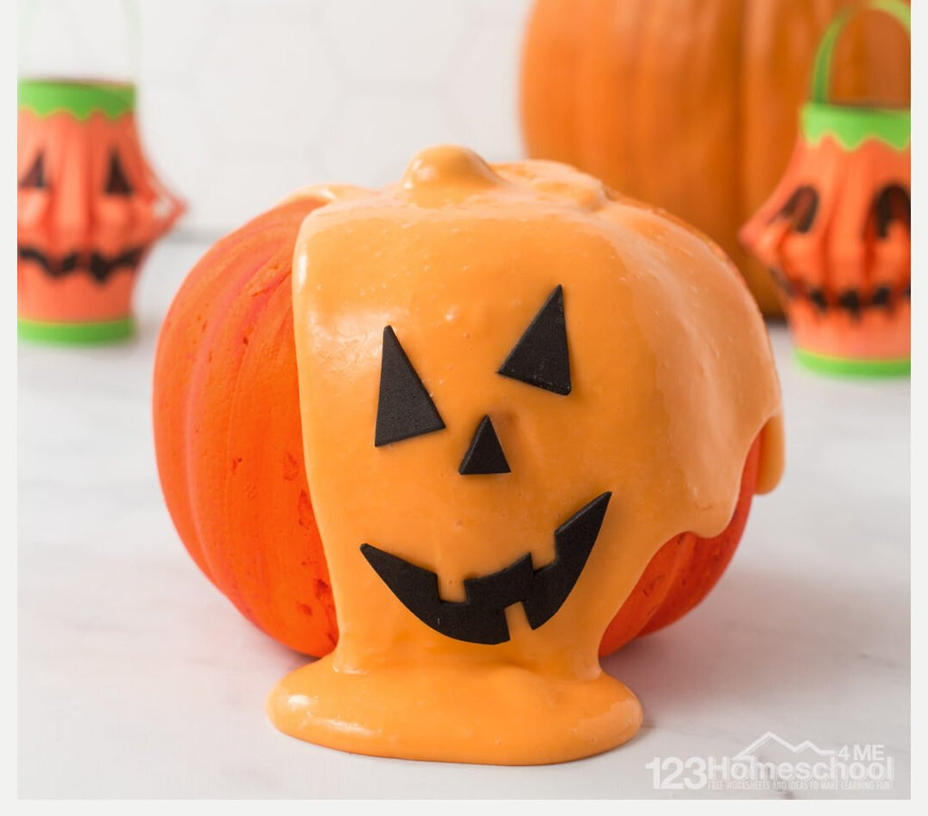 Homemade Halloween Pumpkin Silly Putty Activities